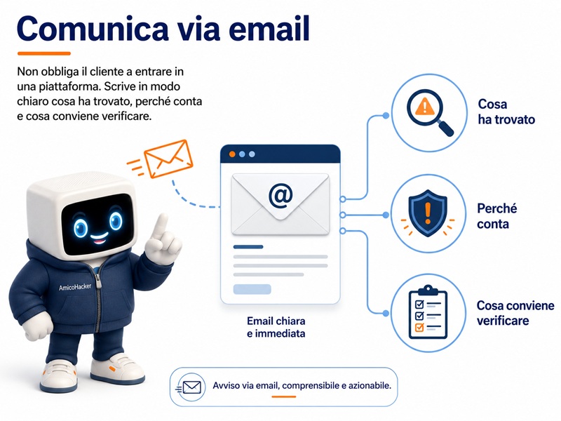 Come comunica Amicohacker?